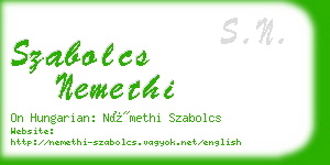 szabolcs nemethi business card